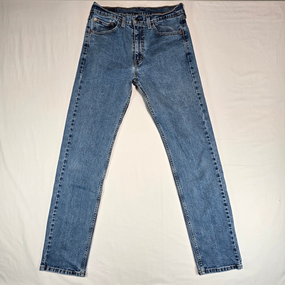 Levis 505 Regular Fit‎ Straight Leg Jeans Mens 32x34 Blue Denim 00505-1454